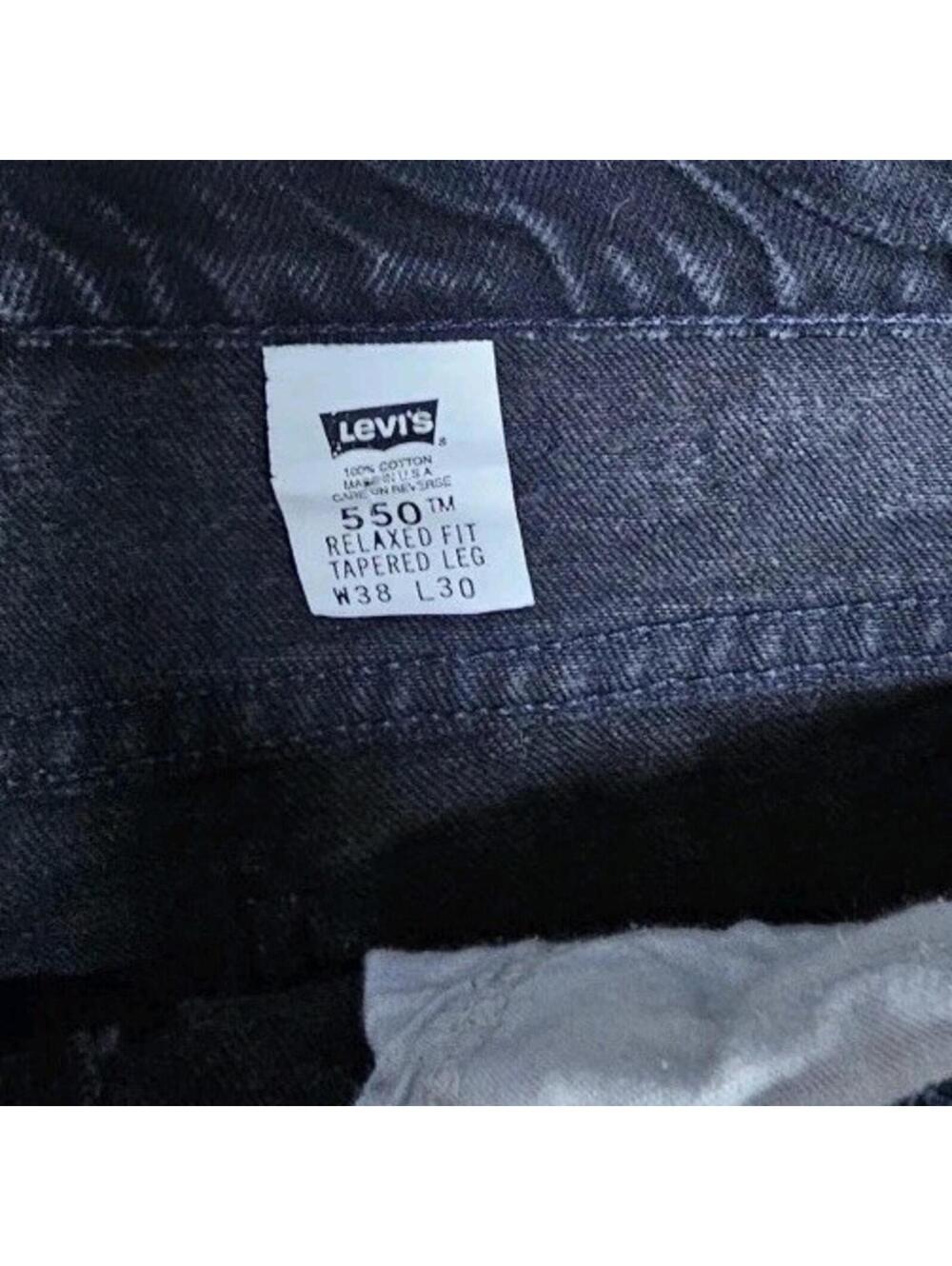 Vintage Levis 550 Relaxed Fit Tapered Leg 38x30 Black Jeans‎ Made in USA 90's - Picture 2 of 7